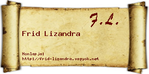 Frid Lizandra névjegykártya
